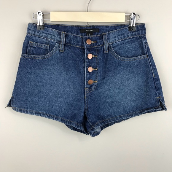 Forever 21 Pants - Forever 21 Denim High Waist Jean Shorts Button Fly